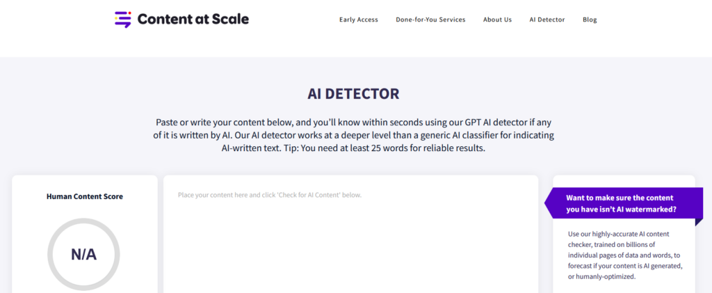 Content at Scale AI Content Detector